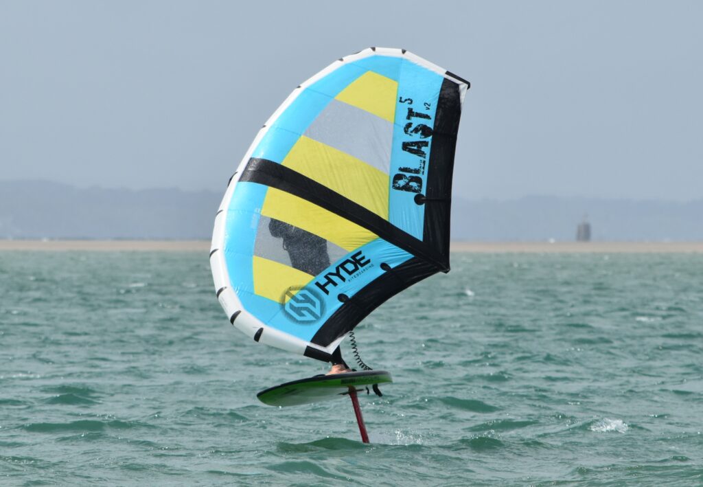 Wing foiling in the sun