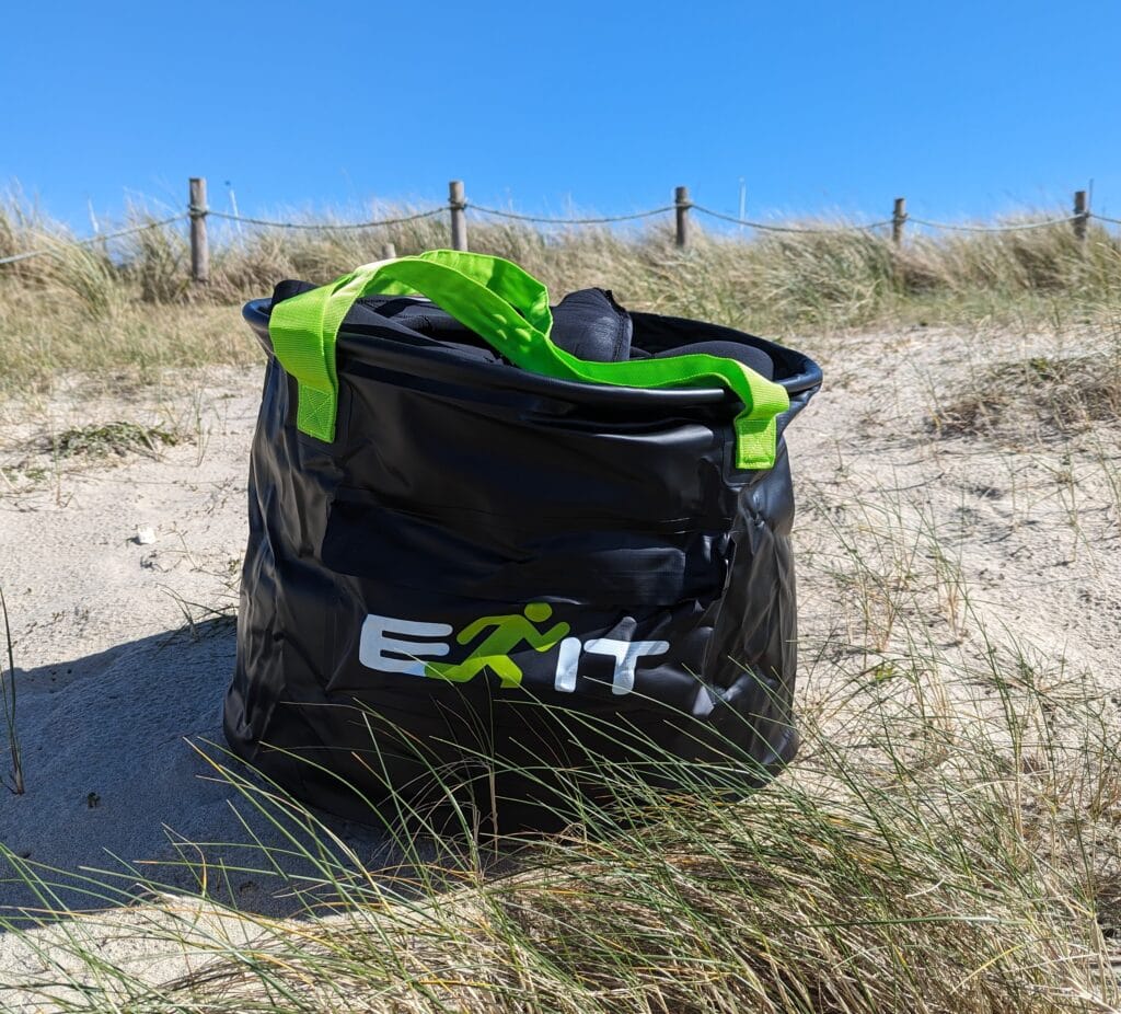 The Exit BUX wetsuits change bucket watersports product